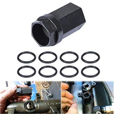 Imagem de Yoursme para 2003-2007 Ford 6.0L Diesel Kit de soquete para mamilo de alta pressão óleo trilho tubo de reparo com soquete de 1/2" Drive e vedação resistente Viton O-Rings à prova de vazamento