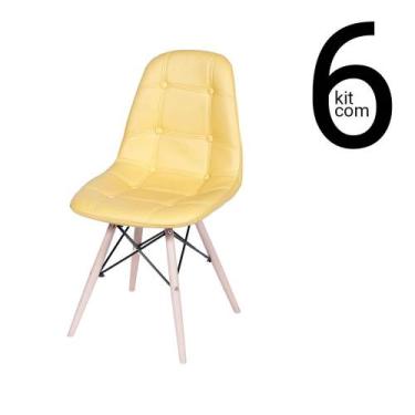 Imagem de Conjunto 6 Cadeiras Eames Dsw Botonê - Amarela - Ordesign