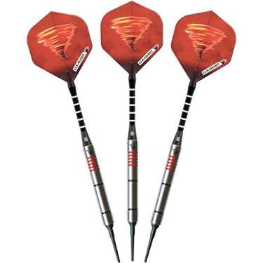 Imagem de Elkadart Tornado 90% Tungsten Soft Tip Darts with Storage/Travel Case, 2 Black/4 Red Ring, 18 gramas