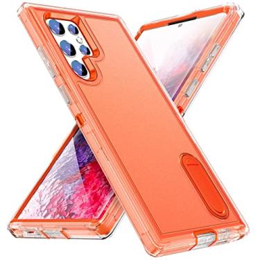 Imagem de Estojo de armadura dura à prova de choque fashion para Samsung Galaxy S22 Ultra 5G S22ultra S 22 Plus Capa anti-impressão digital, laranja, para Galaxy S22