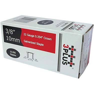 Imagem de 3PLUS 71/10 22 Calibre 3/8 Polegada Coroa 3/8 Polegada Comprimento Galvanizado Fio Grampos Finos, 10.000 por Caixa
