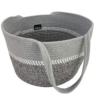 Imagem de Bolsa de praia de tecido Hibala/Sacola de praia/Bolsa de ombro feita à mão/bolsa de mão, Cinza, One_Size