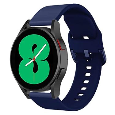 Imagem de Pulseira de Silicone Colorida Marca 123Smart Compativel com Galaxy watch 4 / Watch4 Classic/Watch 3 41mm/ Active R500 / Active 2 / Galaxy Watch 42mm / Gear Sport R600-Azul Marinho