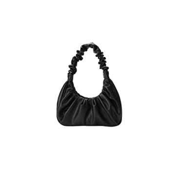 Imagem de JAMBHALA Bolsa Clutch Feminina Bolsa Nuvem Macia Bolsa de Ombro Bolsa Transversal (preto)