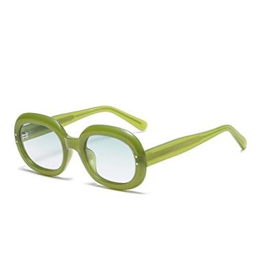 Imagem de Óculos de sol polarizados ovais fashion para mulheres, óculos de sol femininos na moda verde gradiente, guarda-sol de praia, verde c3 verde, lente polarizada