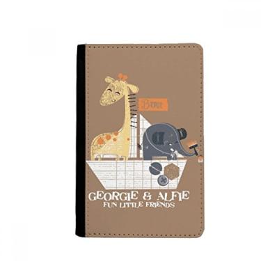 Imagem de Girafa elefante desenho animal marrom porta-passaporte Notecase Burse carteira capa cartão bolsa, Multicolor