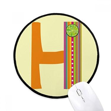 Imagem de H alfabeto laranja fruta bonito padrão mouse pad desktop escritório tapete redondo para computador