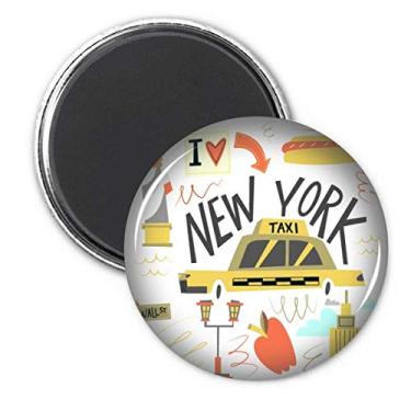 Imagem de America New York City Liberty Illistration Adesivo Ímã de Geladeira Decoração Emblema Presente