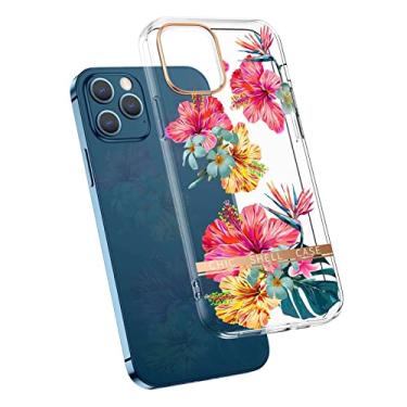 Imagem de TOGEI Capa de telefone para iPhone 14 Pro Max com padrão floral transparente galvanizada ultrafina para celular iPhone 11 14 12 13 Pro Max XR XS MAX 7 8 SE2(M54, iPhone 12 Pro)
