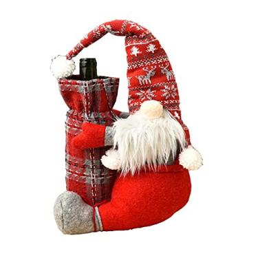 Imagem de Gnomes de Natal Ficheira de Vinho Ficheira de Mano Ficheira de Gnomes de Toma Suécia - Bolsas de Vinho Ficheira de Cotono Ficheira de Cotono Ficheira Ficheira para Festas Xmas Ano Novo Cena Taxa de Decoração
