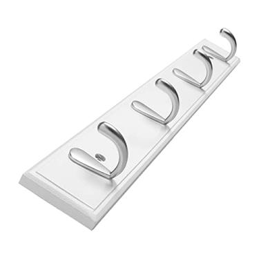 Imagem de KIZQYN Ganchos de casaco estilo conciso móveis do quarto cabide de roupas ganchos de cabide de sala de estar armário de chapéu cabide de parede 4 ganchos rack de casaco montado na parede (cor: latão)