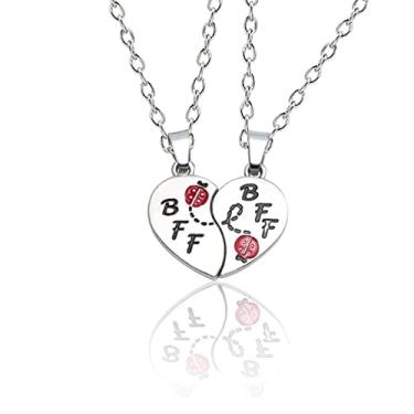 Imagem de CNBPIC Casal Colar Rei Rainha Melhor Amigo Coração Em Forma de Pingente Amizade Joias