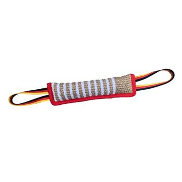 Imagem de WeiLaiKeQi Dog Bite Tug Toy Bite Sleeve Sticks Training Bite Pillow com 2 alças Suprimentos para animais de estimação mastigando cânhamo para mastigadores agressivos Prático puxão de guerra, B