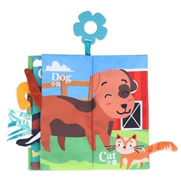 Imagem de Livro de pano infantil Livro de pano de bebê Animal dos desenhos animados Melhore a capacidade cognitiva Cores brilhantes Material de fibra de poliéster Livro de pano infantil