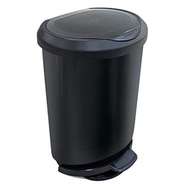 Imagem de Lixeira Com Pedal Tampa e Borda 45 Litros Label Preta 25746PM Arqplast