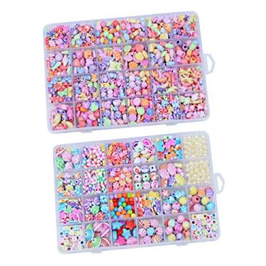 Imagem de SAFIGLE 2 Caixas Contas De Pônei Pulseira Miçangas Diy Para Crianças Contas De Pulseira De Amizade Miçangas Artesanais Para Crianças Brinquedos Criança Pequena Frisado Contas Acrílicas