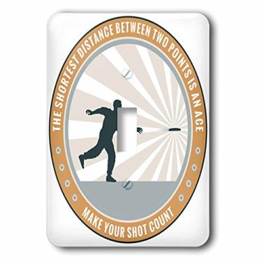 Imagem de 3dRose lsp_52687_1 Make Your Shot Count Frisbee Disc Golf Design gráfico de Silhouette Player Throwing Single Switch