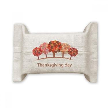 Imagem de Dia de Ação de Graças, árvore vermelha, estampa de aquarela, suporte de capa de papel de tecido de algodão e linho