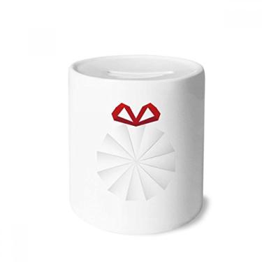 Imagem de DIYthinker Caixa de dinheiro branca abstrata decoração origami Natal caixa de cerâmica porta-moedas presente de cofrinho