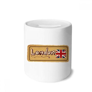 Imagem de DIYthinker Union Jack UK Carimbo de Londres Britânico Caixa de Dinheiro Caixa de Cerâmica Porta-Moedas Presente