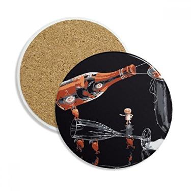 Imagem de Copo de vidro para decoração de balde de gelo Caneca copo copo de mesa Pedra absorvente de proteção de mesa