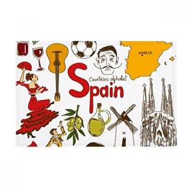 Imagem de DIYthinker Tapete para porta de banheiro com bandeira nacional da Espanha Landscap