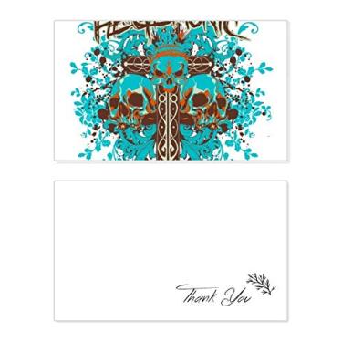Imagem de Graffiti Street Blue Black Skull Cartão de agradecimento aniversário comemoração casamento agradecimento