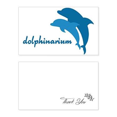 Imagem de Cartão de agradecimento com estampa de golfinho amigável ao oceano, papel de aniversário, agradecimento de casamento