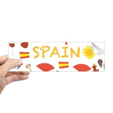 Imagem de DIYthinker Adesivo retangular Espanha, flamenco, música, alimento, para-choque, notebook, janela decalque