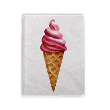 Imagem de Diário de capa macia para caderno de sorvete vermelho em aquarela