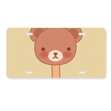 Imagem de DIYthinker Placa de licença de sorvete urso desenho animado picolé decoração de aço inoxidável automóvel