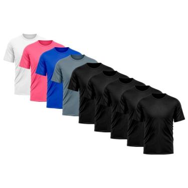 Imagem de Kit 9 Camiseta Masculina Dry Proteção Solar UV Básica Lisa Treino Academia Camisa Camisetas-Masculino
