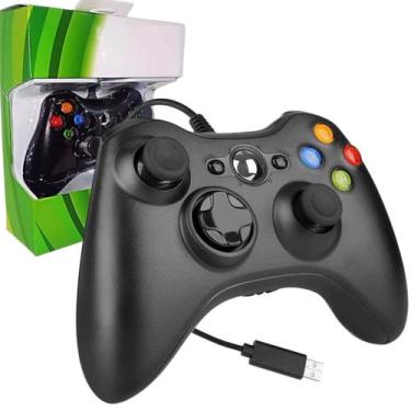 Imagem de Controle Compatível Com Xbox 360 Com Fio Manete Joystick Pc Usb Com Nf