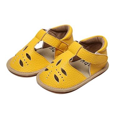 Imagem de Sandálias infantis para meninos tamanho 8 planas simples para 324 m andadores sandálias para meninas sapatos de verão meninos criança chinelo, Amarelo - C, 3-6 Months Infant