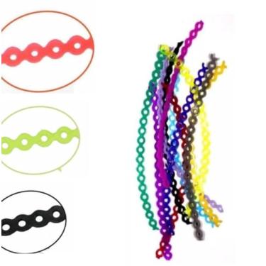 Imagem de Corrente Elástica Borrachinha de Aparelho Ortodôntico Colorido 10 Pares Trançada