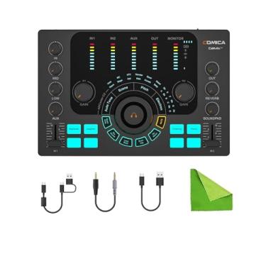 Imagem de Interface de áudio Comica ADCaster C2 com controle individual, trocador de voz, almofada de som personalizada e conexão Bluetooth para streaming, podcast, gravação, em telefones ou computador - preto