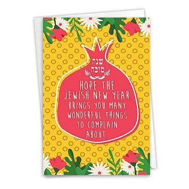 Imagem de NobleWorks Cartão hilário Rosh Hashaná com 12,7 x 18,2 cm com envelope (1 cartão) Wonderful Things C7735RHG