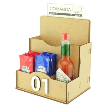 Imagem de Porta Comanda de Mesa Sachê Guardanapo Temperos Numerados Crú (50)