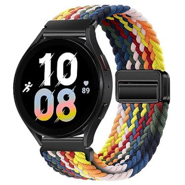 Imagem de Pulseiras magnéticas de nylon compatíveis com Samsung Galaxy Watch 6/5/4/3 Pro/Classic/Sport/Gear S3/S2 Frontier/Active, 20 mm e 22 mm para relógio Samsung Watch 47 mm, 46 mm, 45 mm, 44 mm, 43 mm, 42 mm, 41 mm e 40 mm