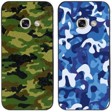 Imagem de 2 peças camuflagem impressa TPU gel silicone capa de telefone traseira para Samsung Galaxy todas as séries (Galaxy A3 2017)