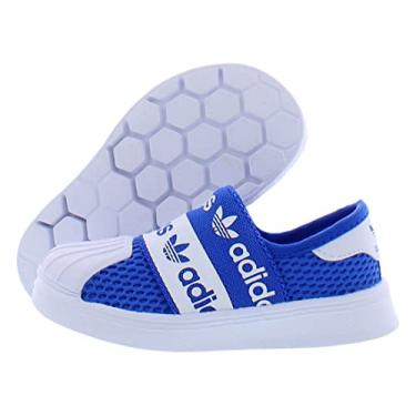 Imagem de adidas Tênis masculino Superstar Smr 360, Azul/branco, 8.5 Toddler