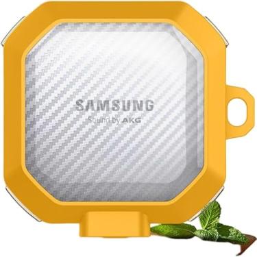 Imagem de Capa para Galaxy Buds 2 Pro FE Capa transparente com padrão de fibra de carbono para Samsung Galaxy Buds Live 2 Pro Buds2 2Pro, capa transparente, amarela