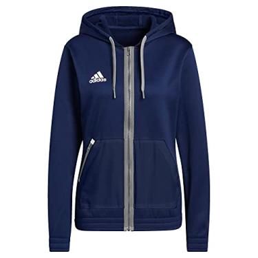 Imagem de adidas Team Issue Moletom feminino com zíper completo, azul, tamanho PP