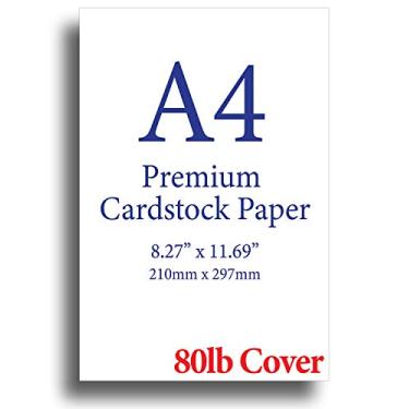Imagem de Cartolina branca pesada A4 (21 x 29,7 cm) - capa grossa de 36 kg (216 g/m²) 200 folhas brancas