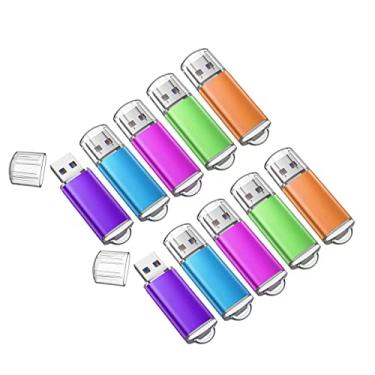 Imagem de Pen Drive USB 3.0 K&ZZ Pacote com 10 64 GB Flash Drive 3.0 64 GB Pen Drives 64G Memory Stick Data Drive Flash Stick U Disk, Multicolorido