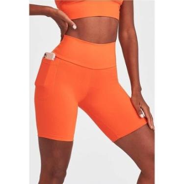 Imagem de Bermuda Feminina Caju Brasil Fitness NZ Básica Laranja-Feminino