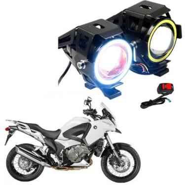 Imagem de Kit Led Farol Milha Moto Honda VFR 1200X 2012 2013 Angel Eye U7 - U7Le