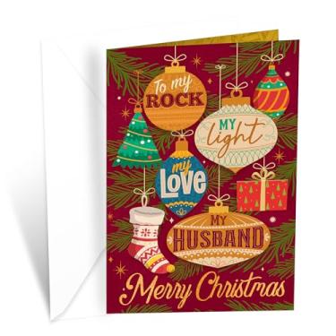 Imagem de Prime Greetings Cartão de Natal do marido, feito nos EUA, ecológico, cartolina grossa com envelope premium 12,7 cm x 19,7 cm, embalado em caixa de proteção