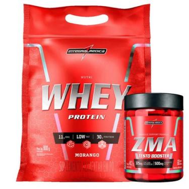 Imagem de Nutri Whey Protein 907g Refil + Zma 60 Caps Integralmedica, Morango