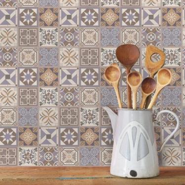 Imagem de Adesivo de Azulejo Hidráulico Lavanda 10x10 cm - 100un - Quartinhos